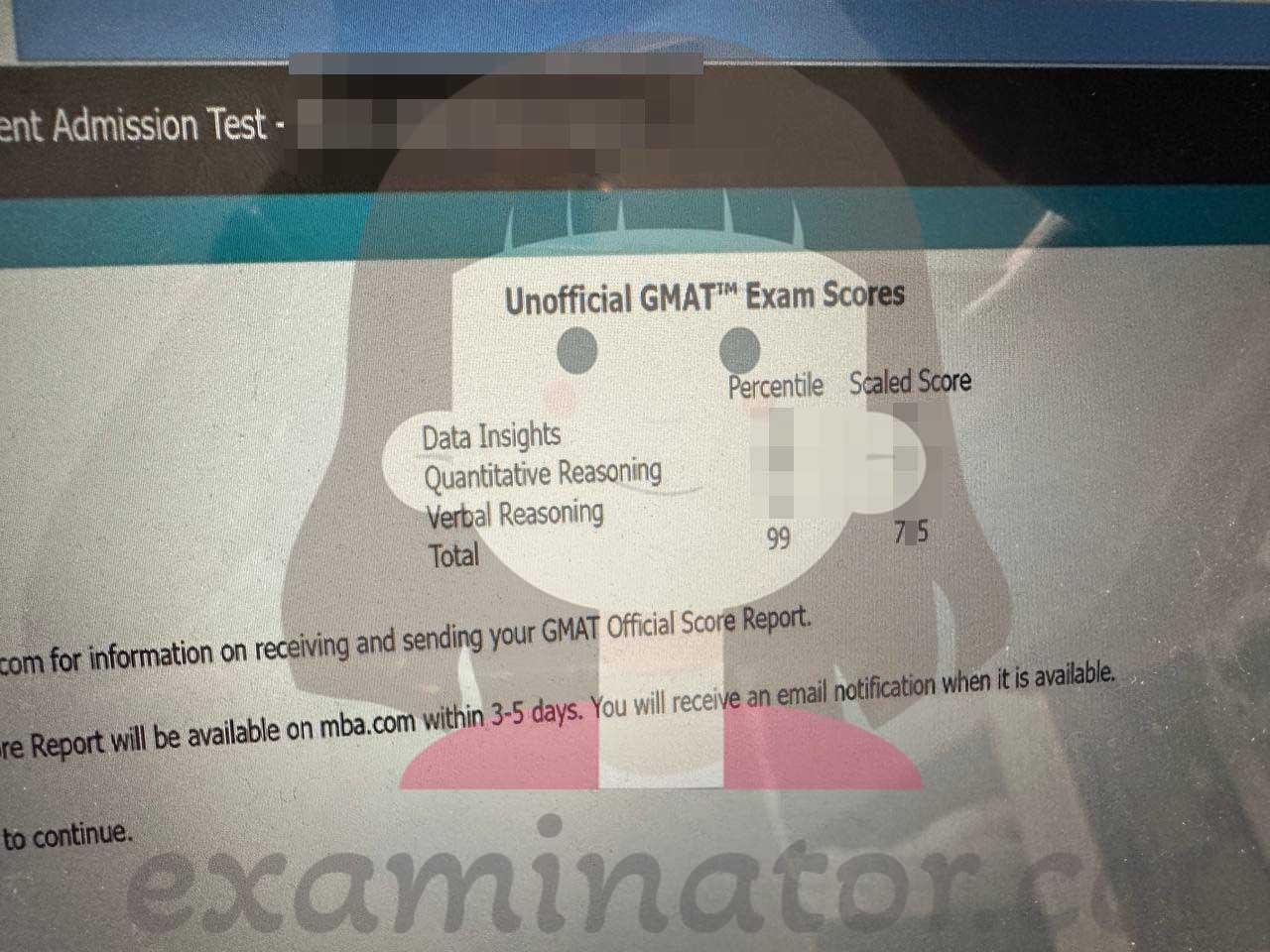 score image for GMAT Cheating success story #627